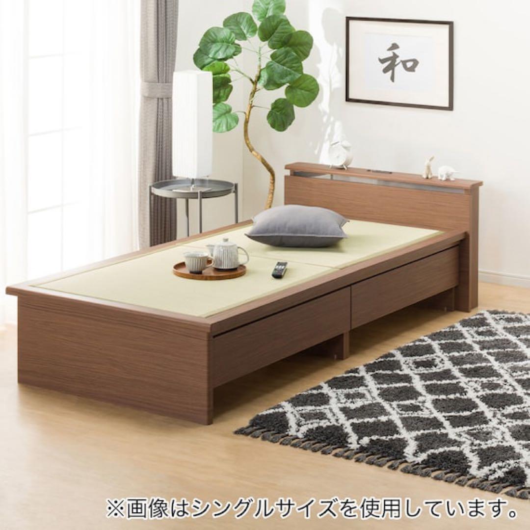 セミダブルベッドフレーム ブラウン 引き出し付き（直接受け取り希望）