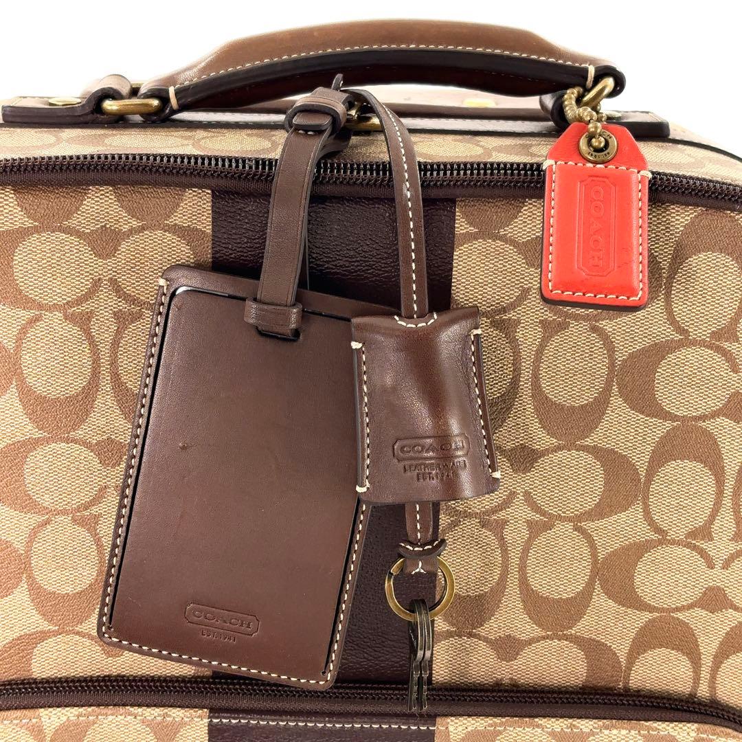【極美品】COACH コーチ キャリーケース　スーツケース　レザー 　LV南京錠