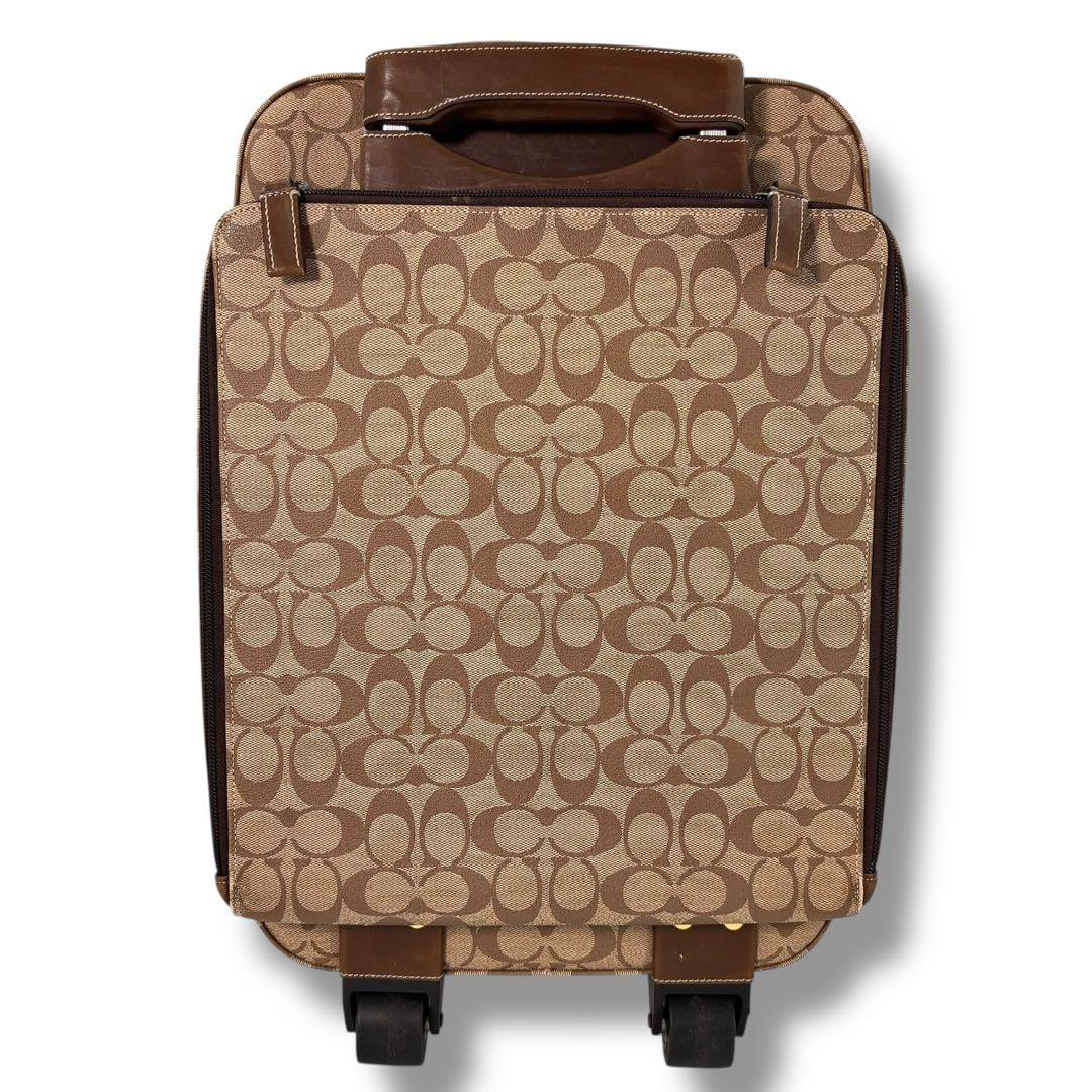 【極美品】COACH コーチ キャリーケース　スーツケース　レザー 　LV南京錠