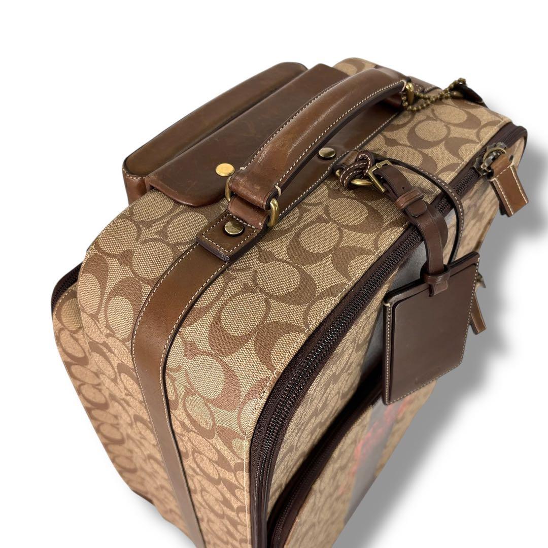【極美品】COACH コーチ キャリーケース　スーツケース　レザー 　LV南京錠