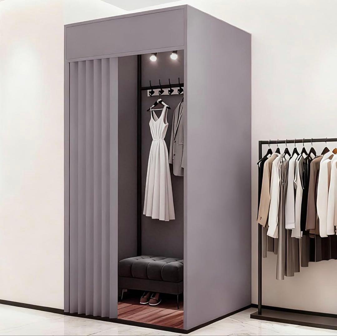 仮設フィッティングルーム シェーディングカーテン付き 試着室