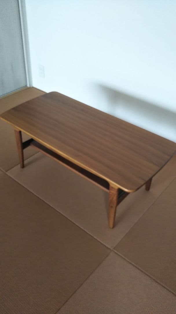 【良品】木製 センターテーブル 下部棚付き