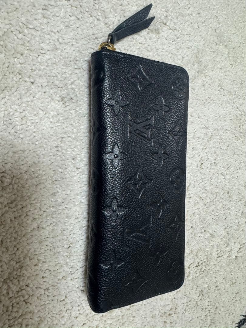 【程度良】ルイヴィトン　クレマンス　アンプラント　長財布　ブラック　モノグラム