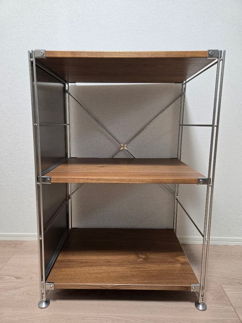 無印良品 / ステンレスユニットシェルフ・ウォールナット材棚セット・小