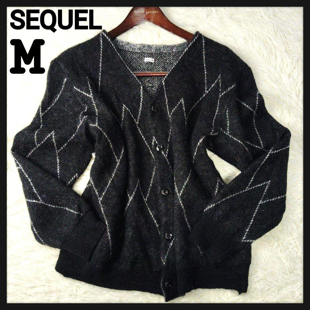 【超希少】シークエル　モヘヤデザインニットカーディガン　ロゴ刻印ボタン藤原ヒロシ