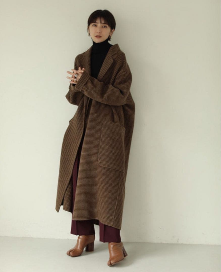 todayful Over Check Coat 36サイズ