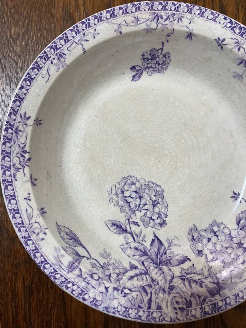 フランス アンティーク☆ジアンGien ボウル 深皿 紫陽花