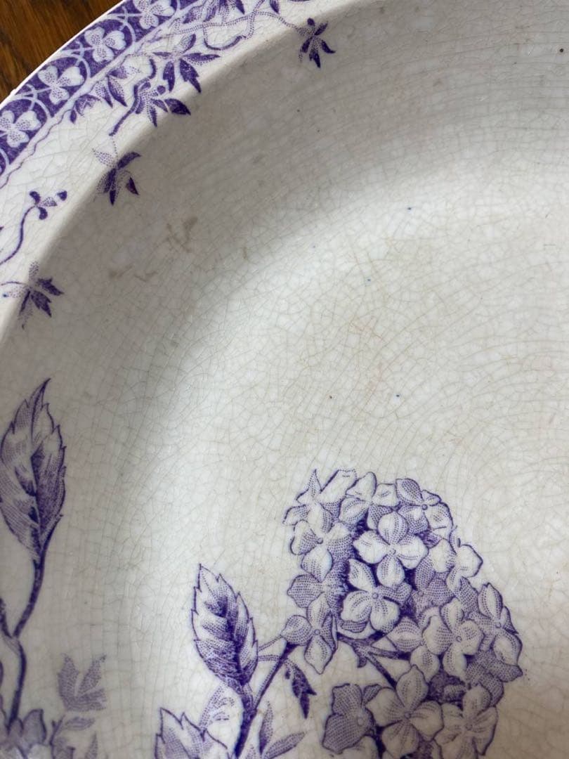 フランス アンティーク☆ジアンGien ボウル 深皿 紫陽花