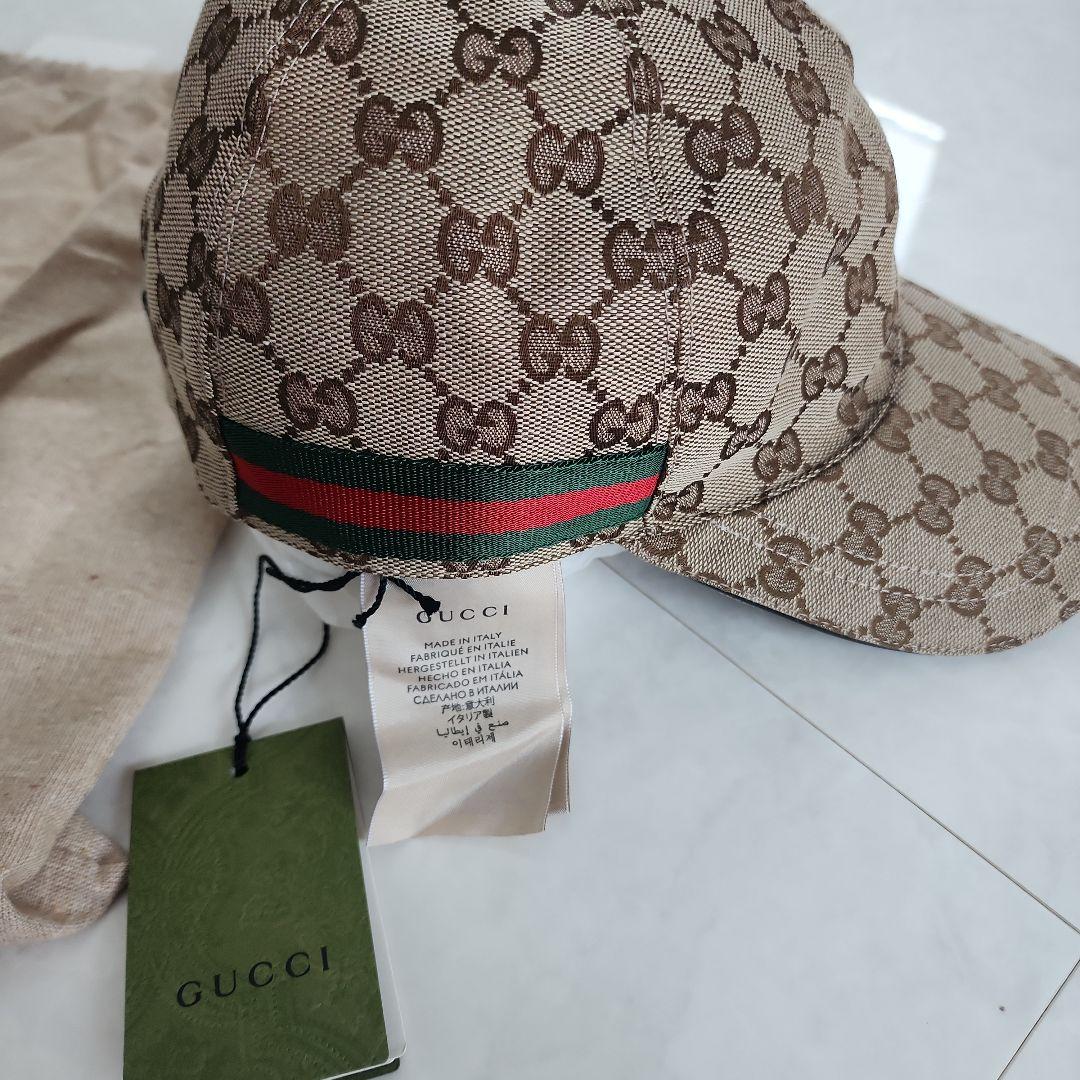 GUCCI GGパターン キャップ ベージュ Mサイズ