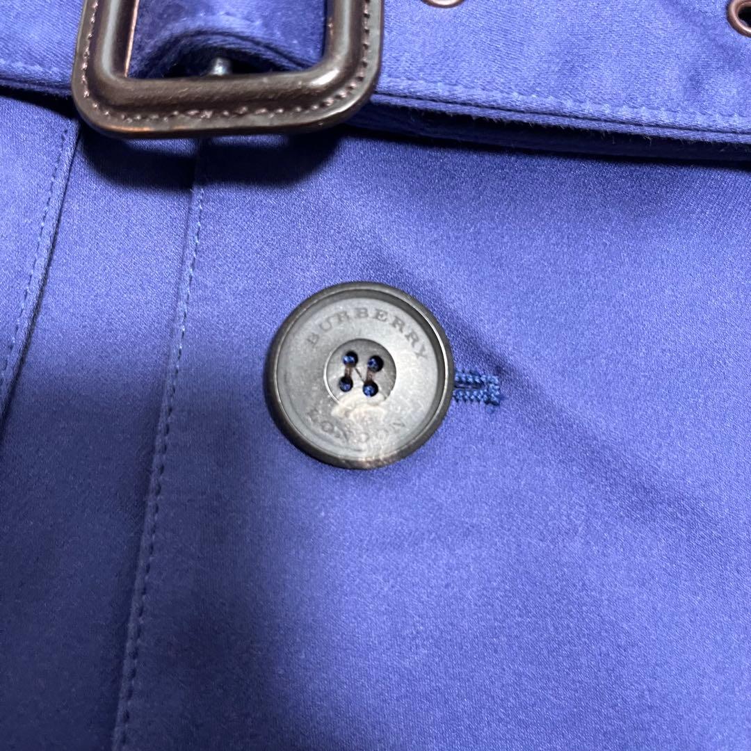 希少極美品　バーバリーロンドン　トレンチコート　ノバチェック　ブルー　46サイズ