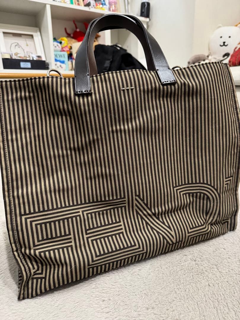 FENDI ストライプ ボストンバッグ
