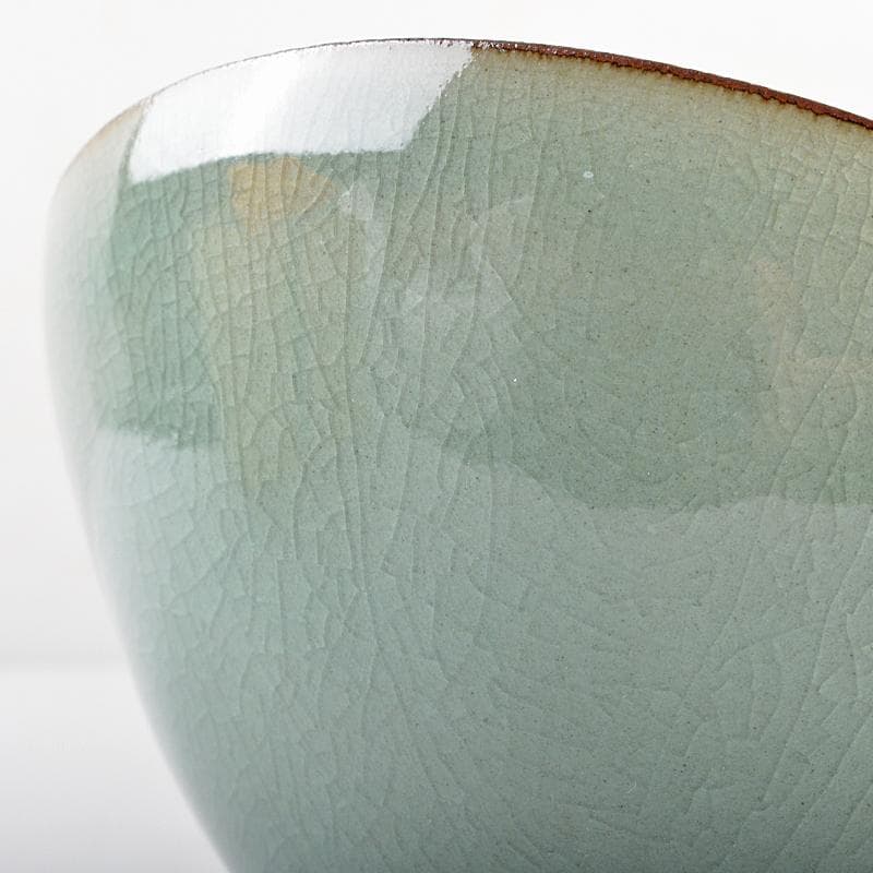 韓国人間文化財　柳海剛（柳根瀅）作　象嵌花文　茶碗　共箱　F　R5974