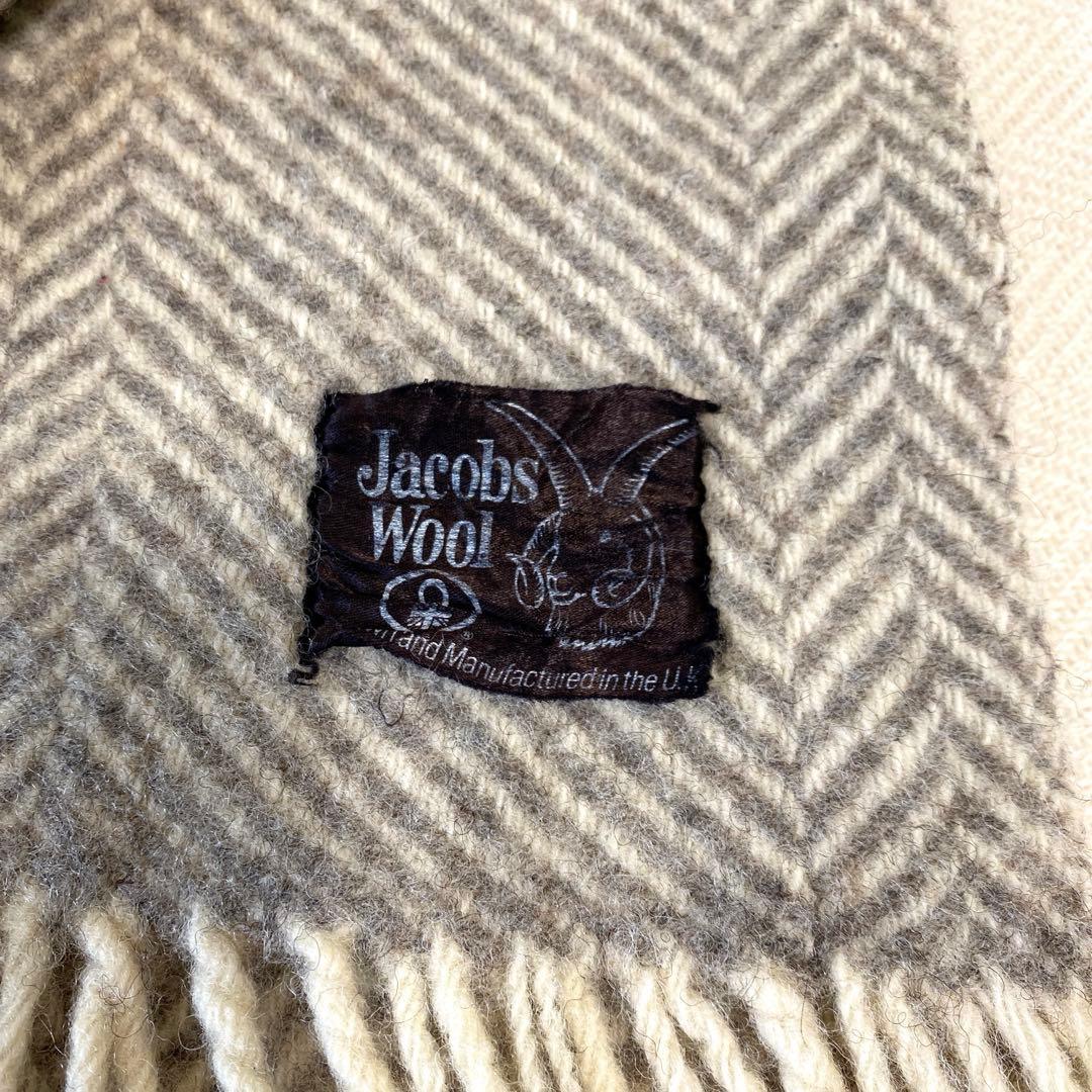 Jacobs Wool ヤコブウールブランケット グレー 膝掛け ソファーカバー