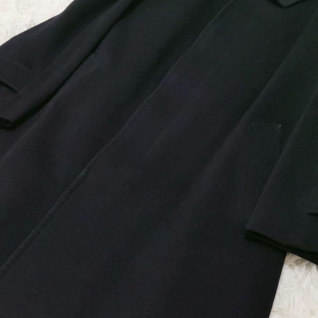 アクアスキュータム カシミア バルマカーンコート ステンカラーコート 紺 L相当