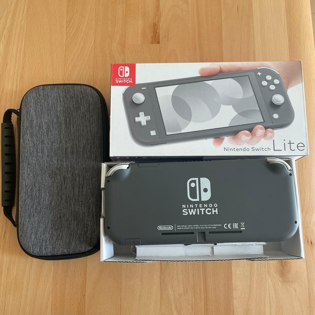 Nintendo Switch Lite グレー 箱・充電器、専用ケース付き