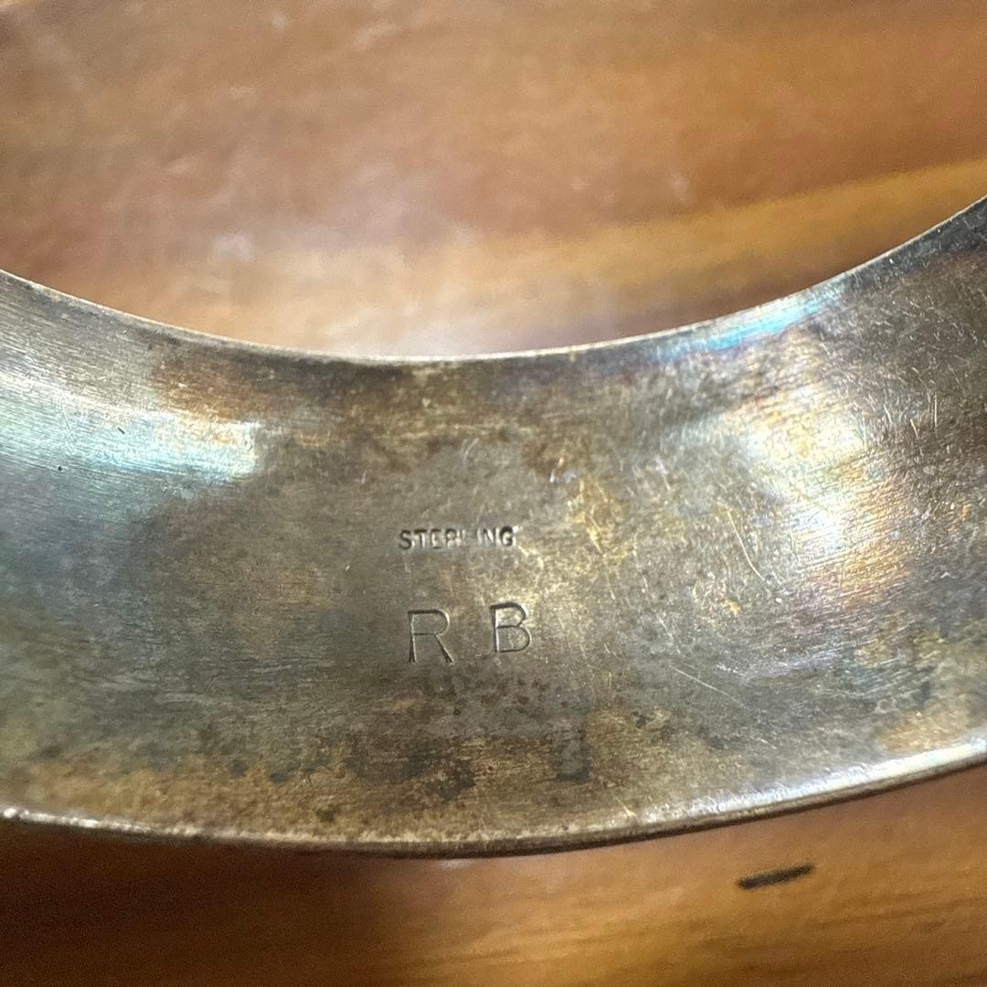 専用!!希少ヴィンテージ ターコイズ装飾シルバーバングル