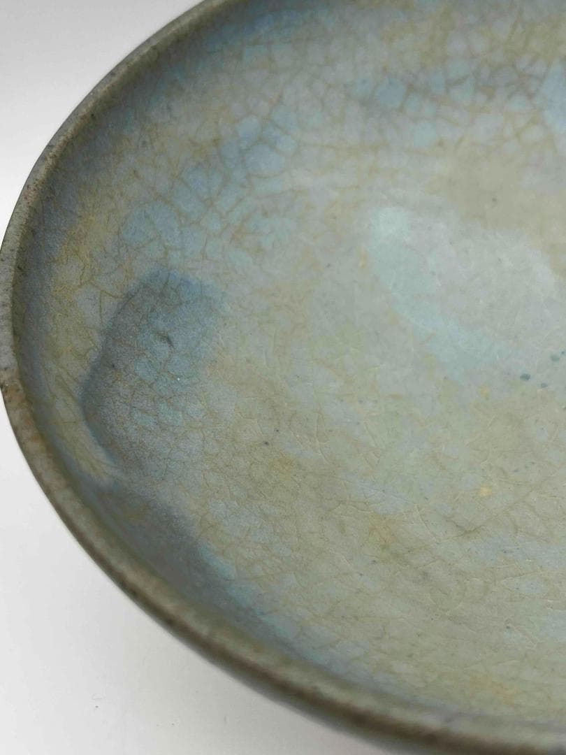 宋から元時代　鈞窯　澱青釉　天青釉茶碗　窯変釉　茶道具　水指(B-93)