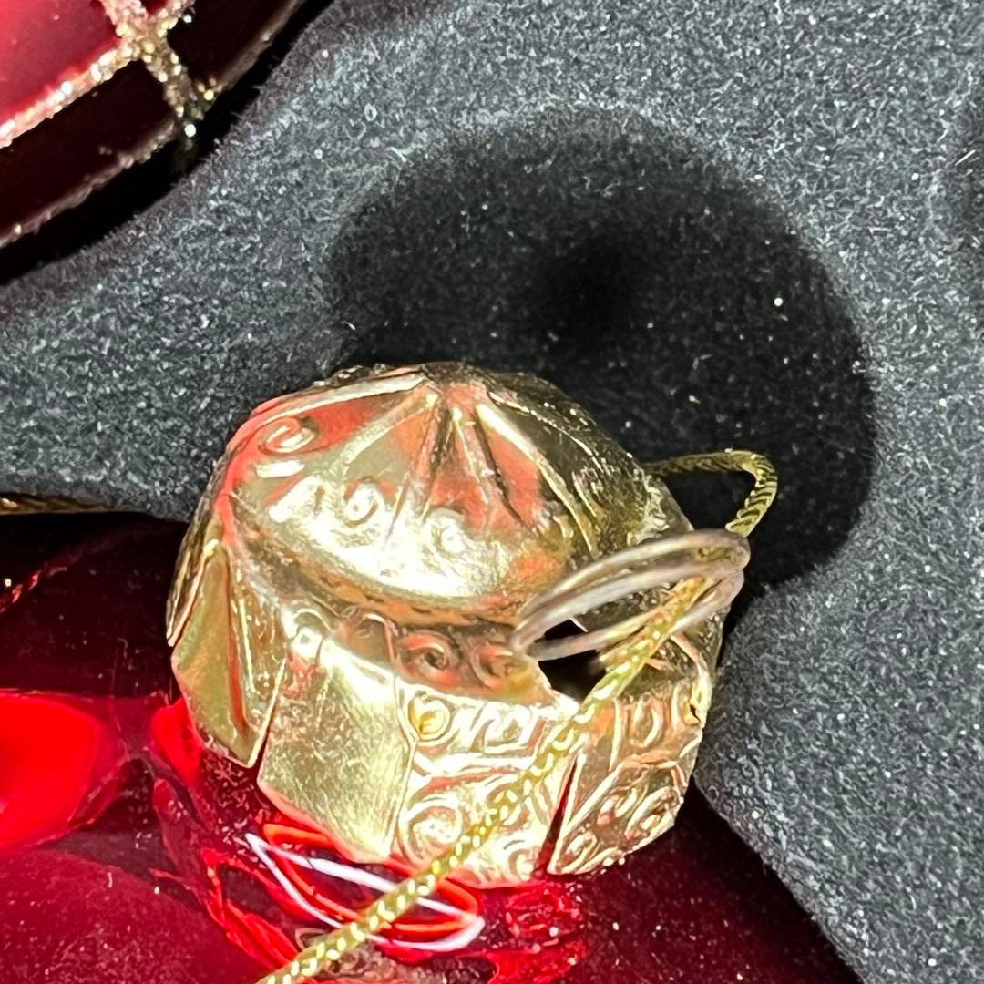 コストコ クリスマス オーナメント 赤 ガラス 大玉9個 箱付　ツリー用