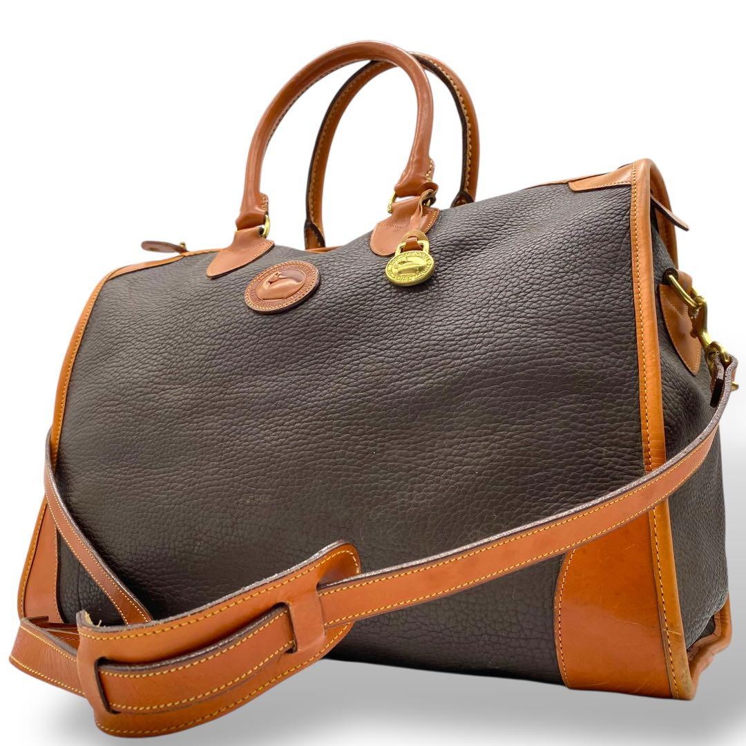 【良品】ドゥーニーアンドバーク ボストンバッグ 2way レザー ブラウン