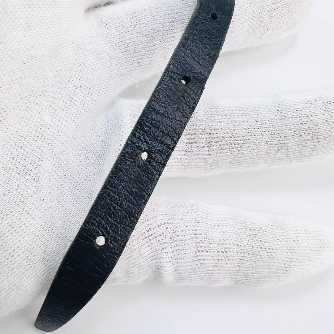 Alexander McQueen スカルラインストーン レザー ブレスレット.