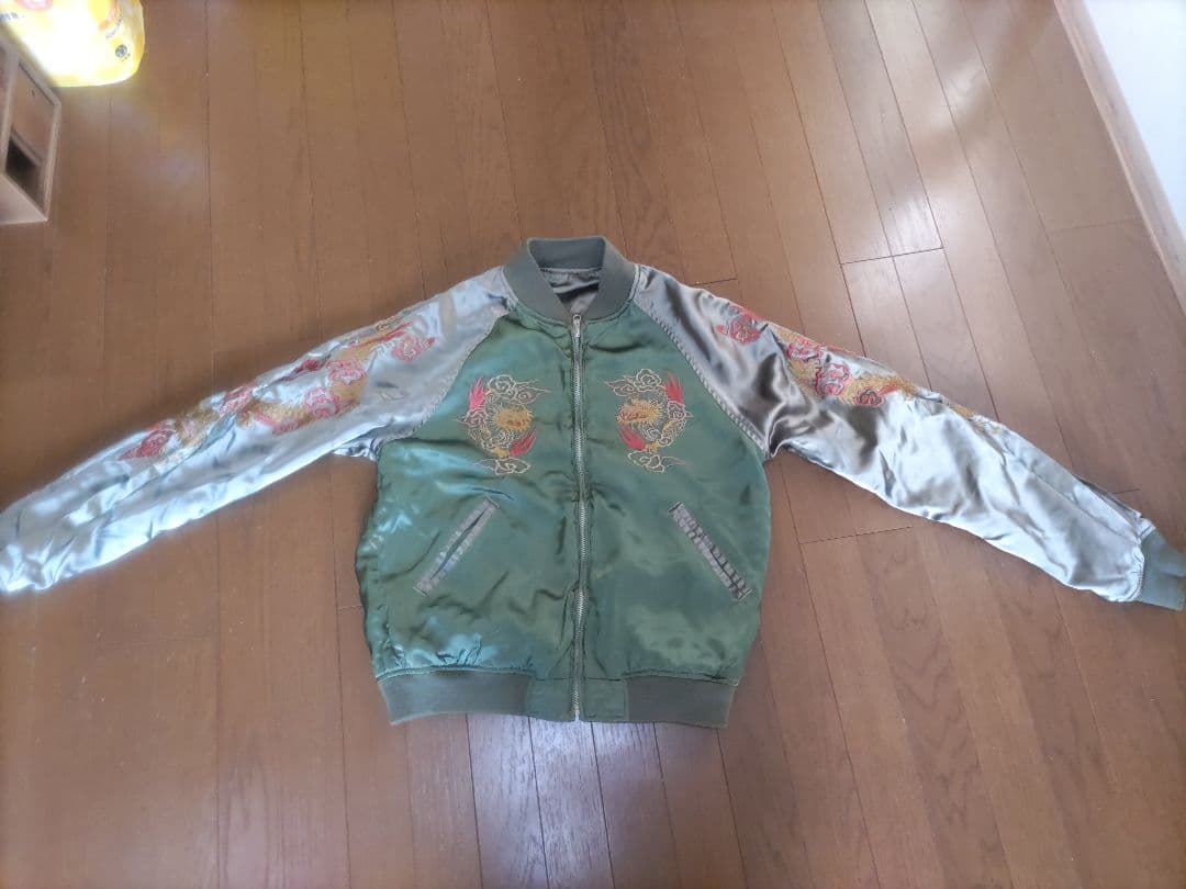 AVIREX スカジャン リバーシブル オリーブグリーン