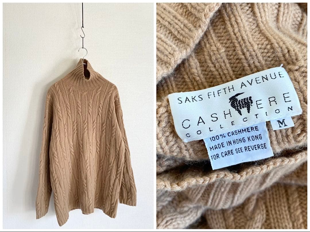 90s Saks Fifth Avenue カシミヤ100% タートルニット