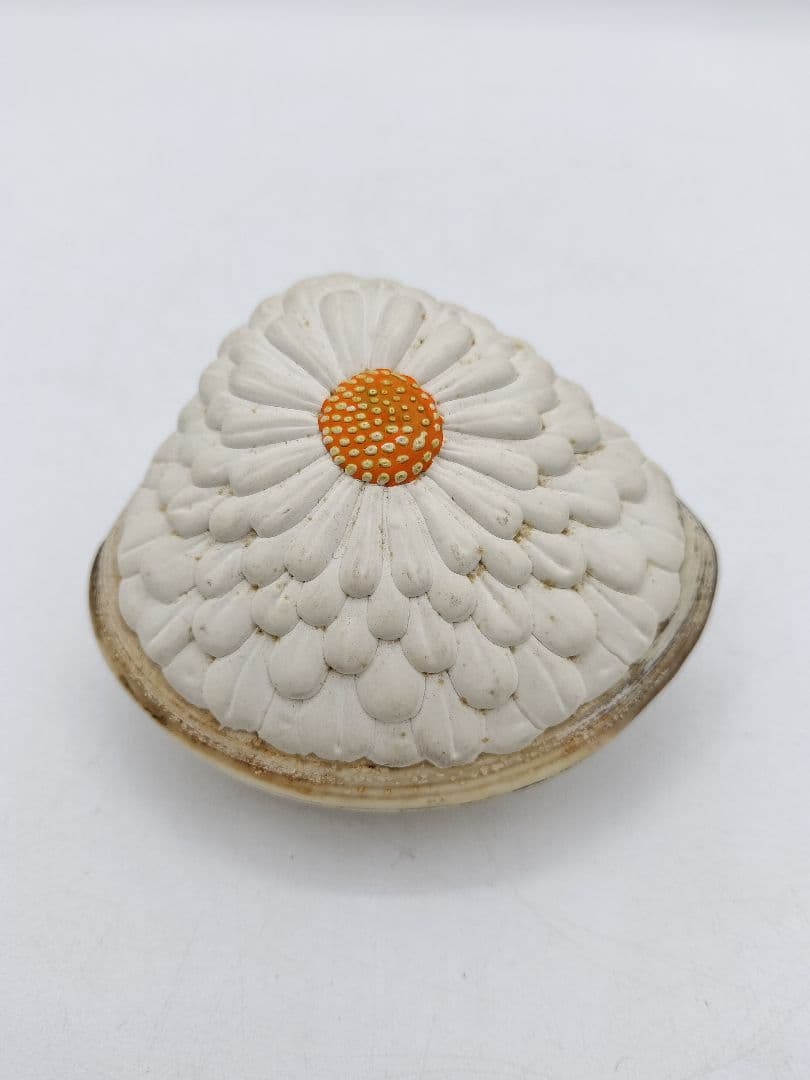 c453 貝香合 置上蛤 有職　島津豊泉 木箱 茶道具 古物