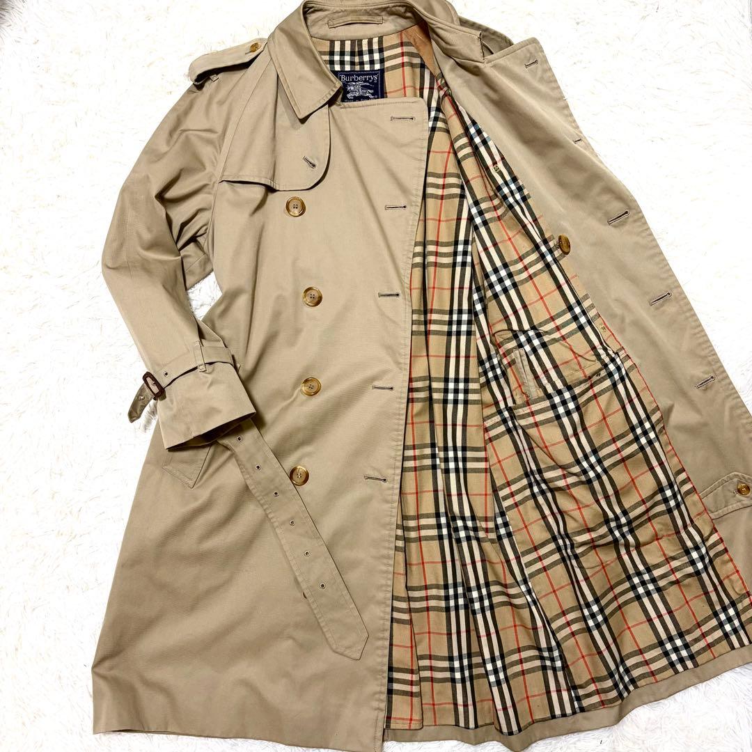 ✨美品✨BURBERRY バーバリートレンチコートノバチェック　Ｌ