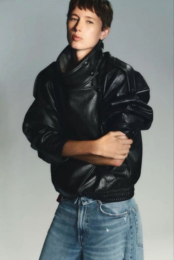 ZARA フェイクレザージャケット　S