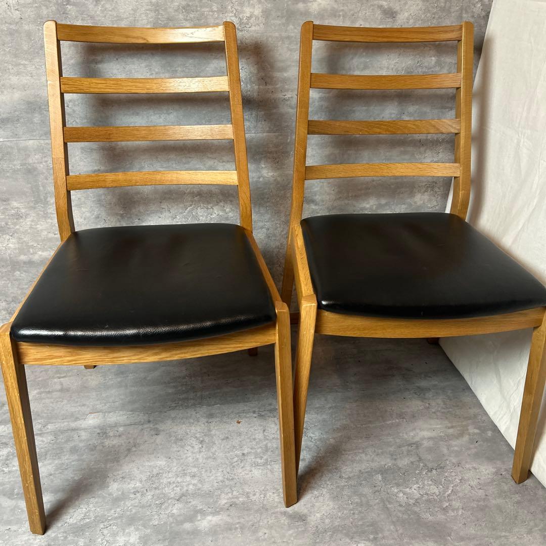 大塚家具　IDC　ダイニングチェア　シネマ　天然木 2脚セット