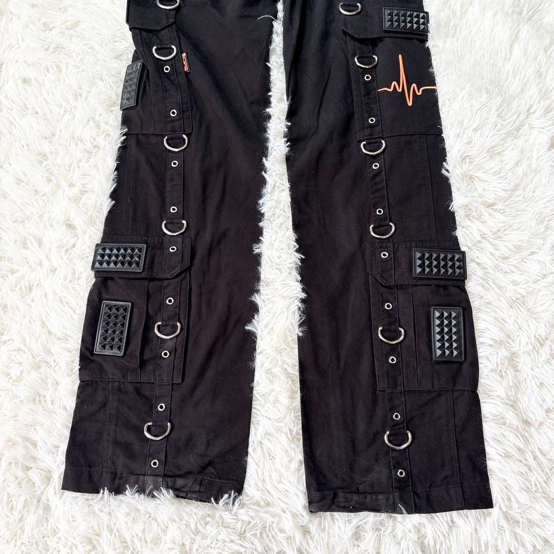 SPACE TRIBE パンツ スタッズ ギミック y2k ブラック S