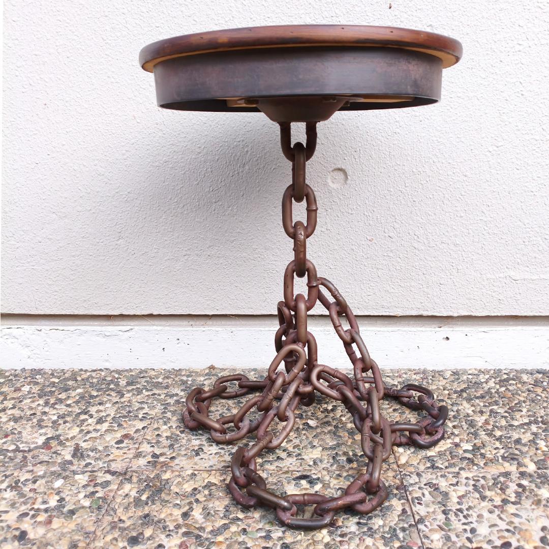 ガレージ アメリカンスタイル チェーン脚 サイドテーブル インダストリアル家具