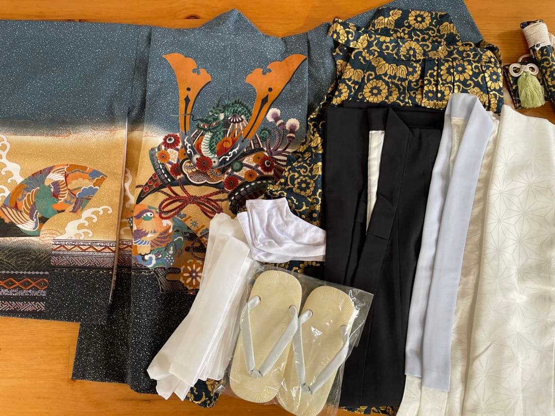 七五三　袴　5歳　男の子　一式　フルセット　ゴールド