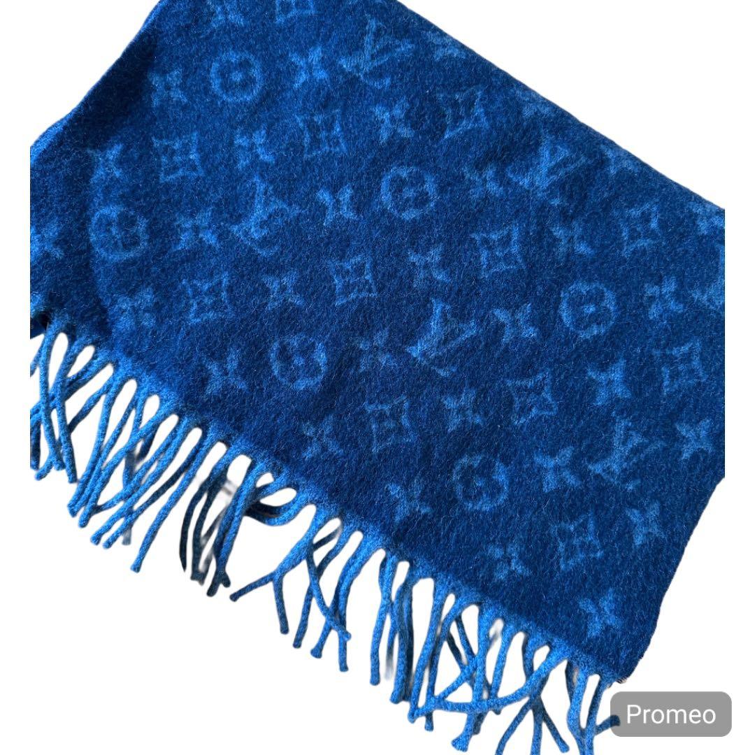 Louis Vuitton ネイビー マフラー