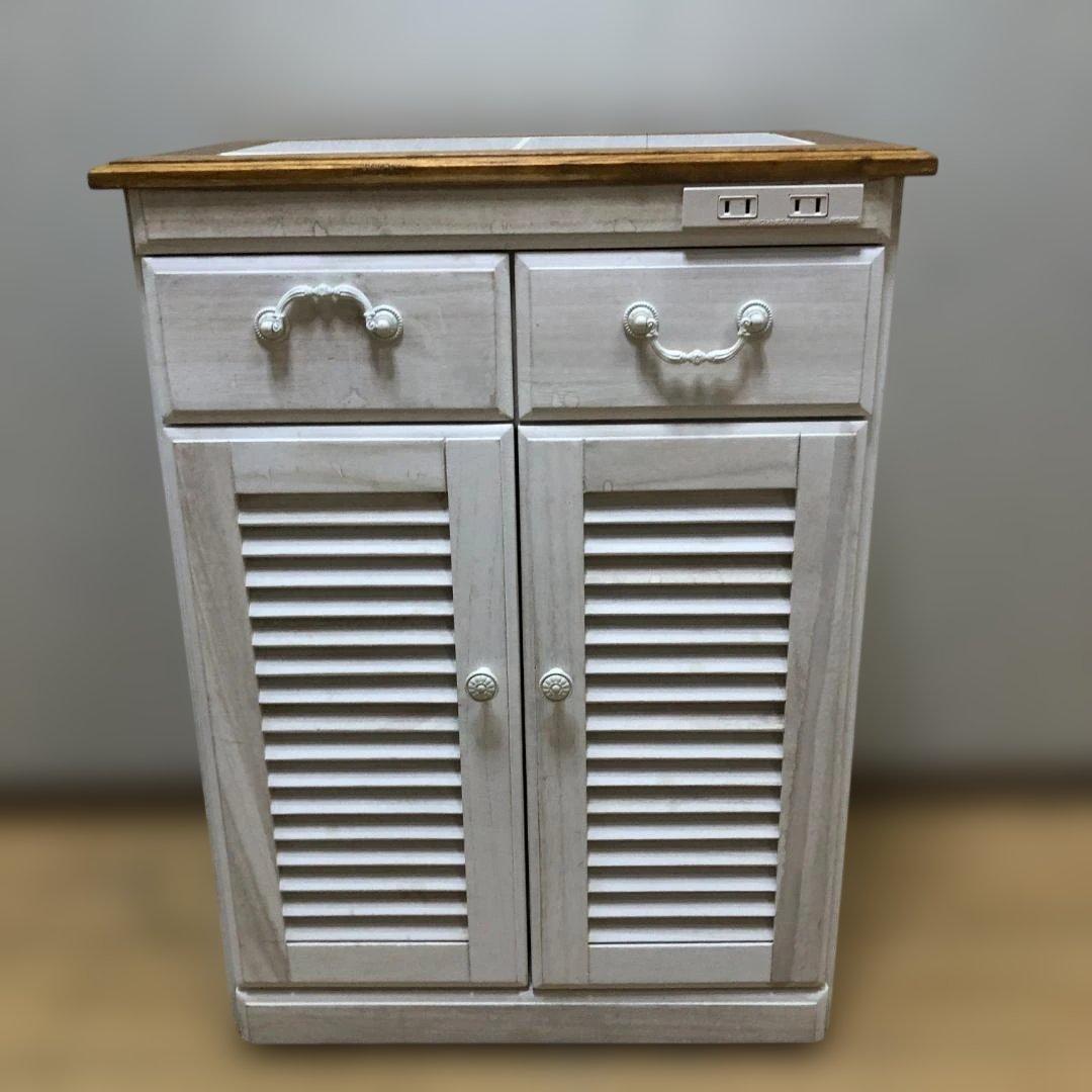 送料無料 キッチンカウンター MUD-6248WS キャスター付き 88250