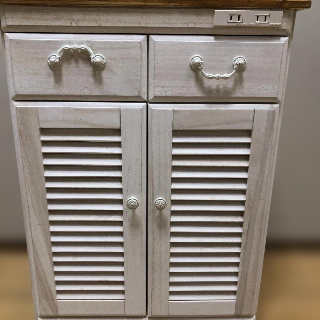 送料無料 キッチンカウンター MUD-6248WS キャスター付き 88250