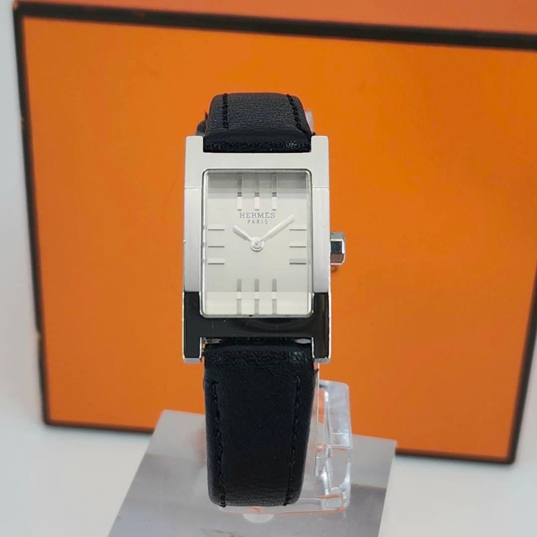 新品ベルト✨　エルメス　タンデム　カットガラス　白文字盤　クォーツ 付属品有り