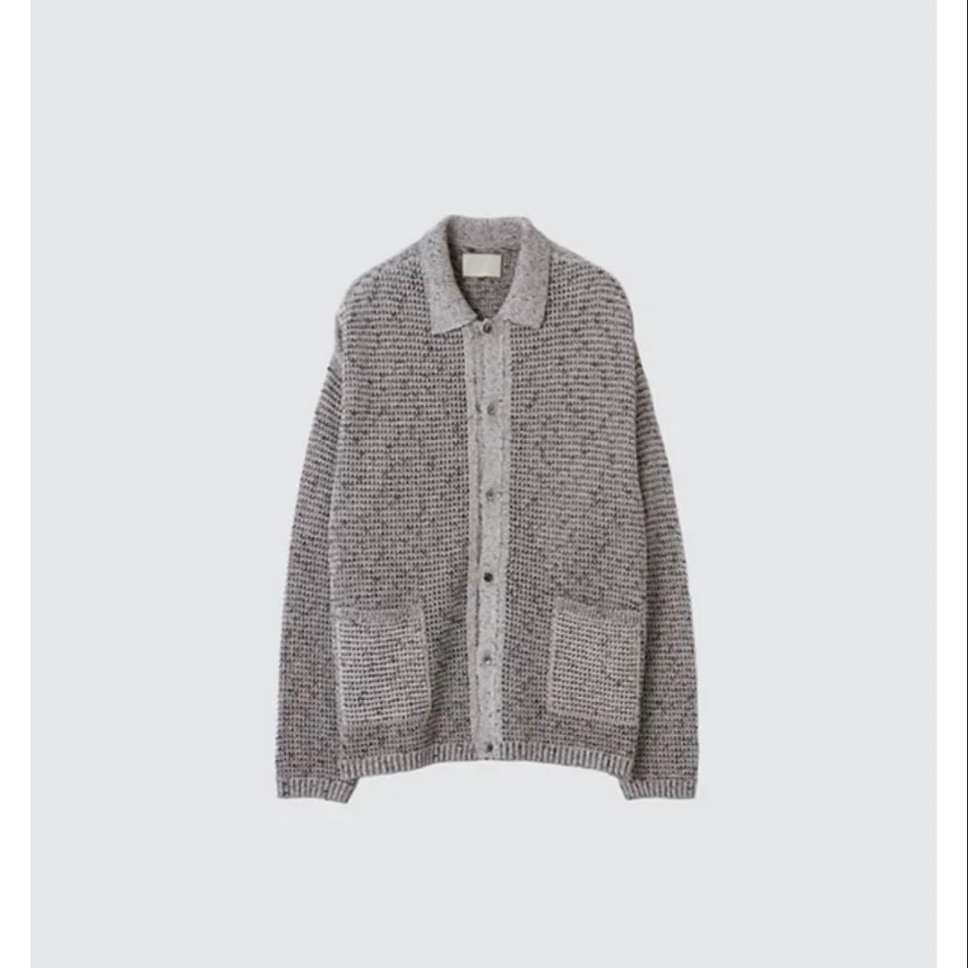 トップス YOKE MESH KNITTED BUTTONED CARDIGAN