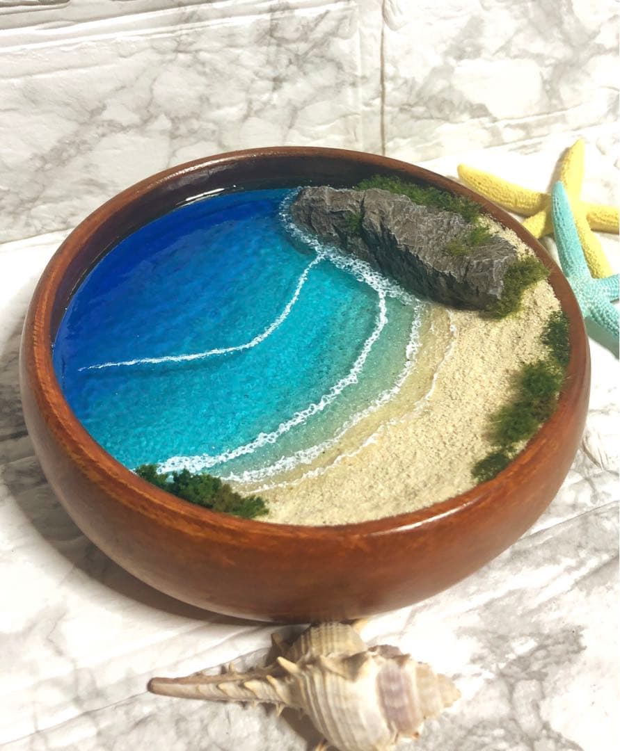 インテリアジオラマ:海 （木製ボール）J