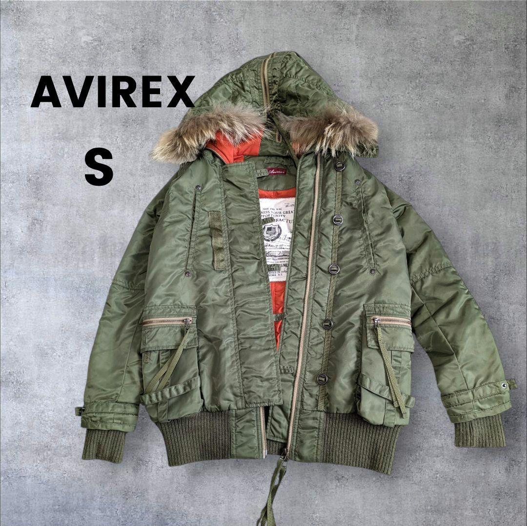 【美品】AVIREX レディース N-3B フライトジャケット S カーキ