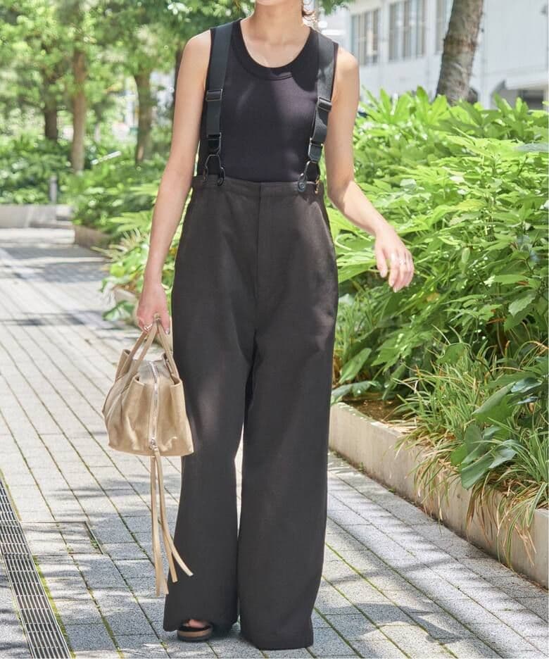 スピックアンドスパン　サスペンダー付きワーカーパンツ　38