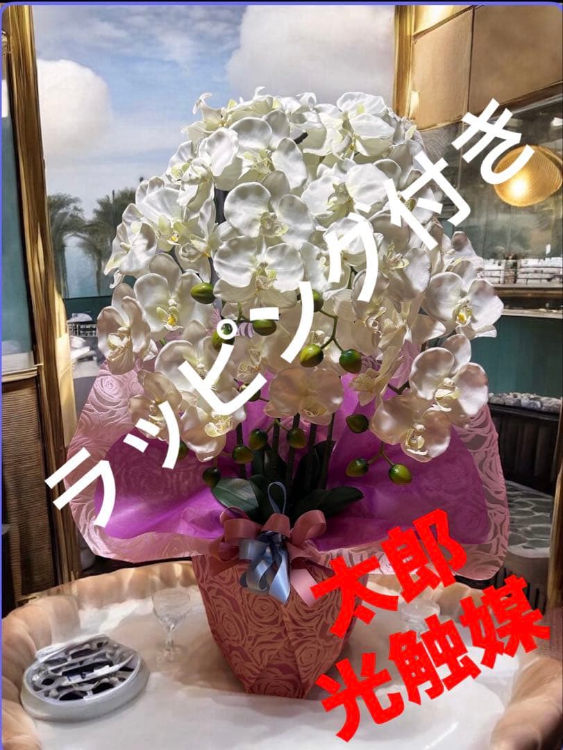 光触媒　人工観葉植物　ウォールグリーン　フェイクグリーン　胡蝶蘭8047