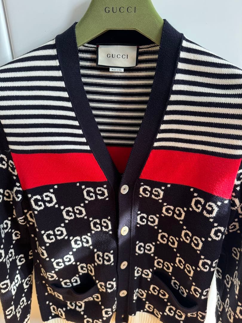 未使用級　GUCCI グッチ　GGロゴ カーディガン　xS