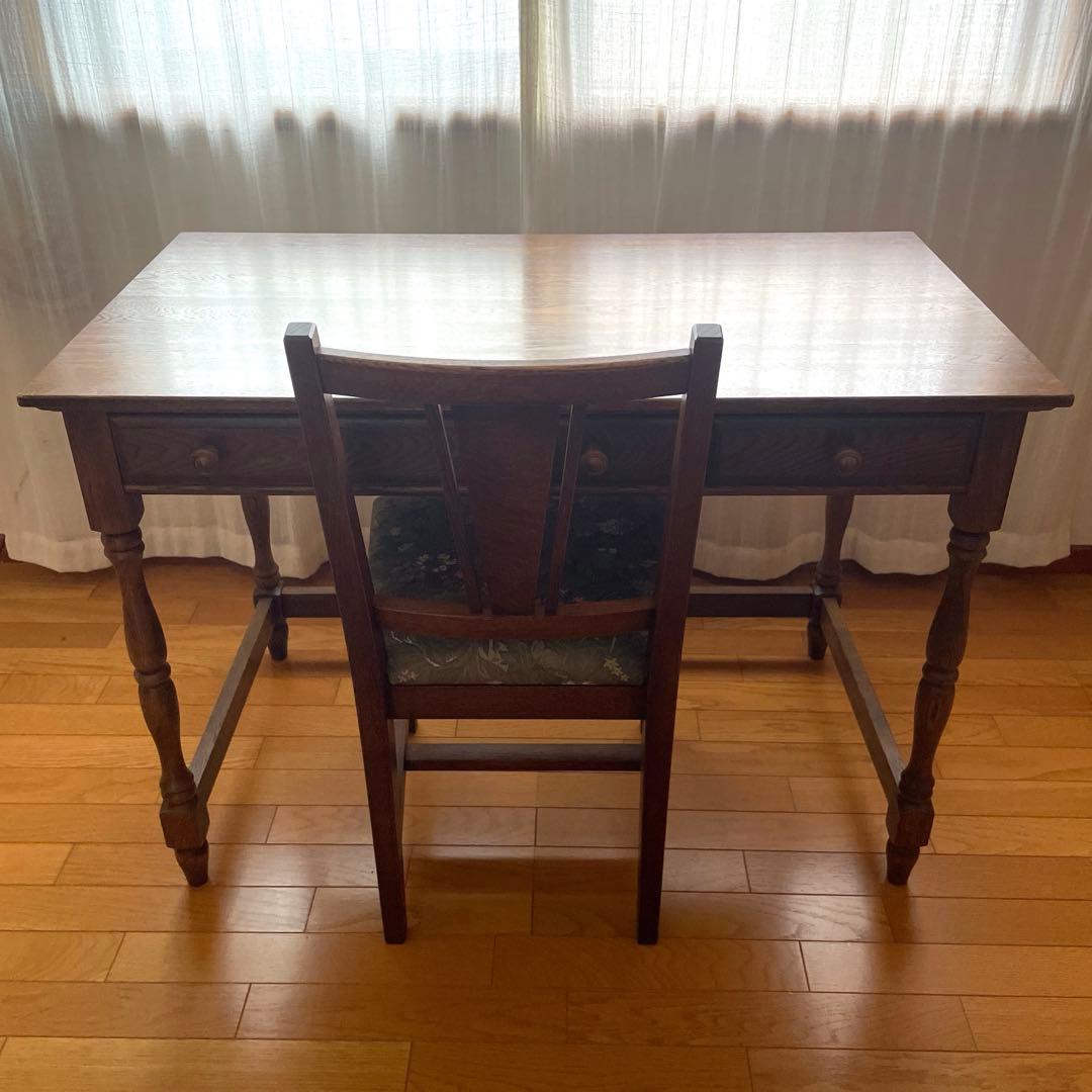 【美品】葉山ガーデン 葉山家具 クラシック ナラ材 一枚板 学習机 デスク104
