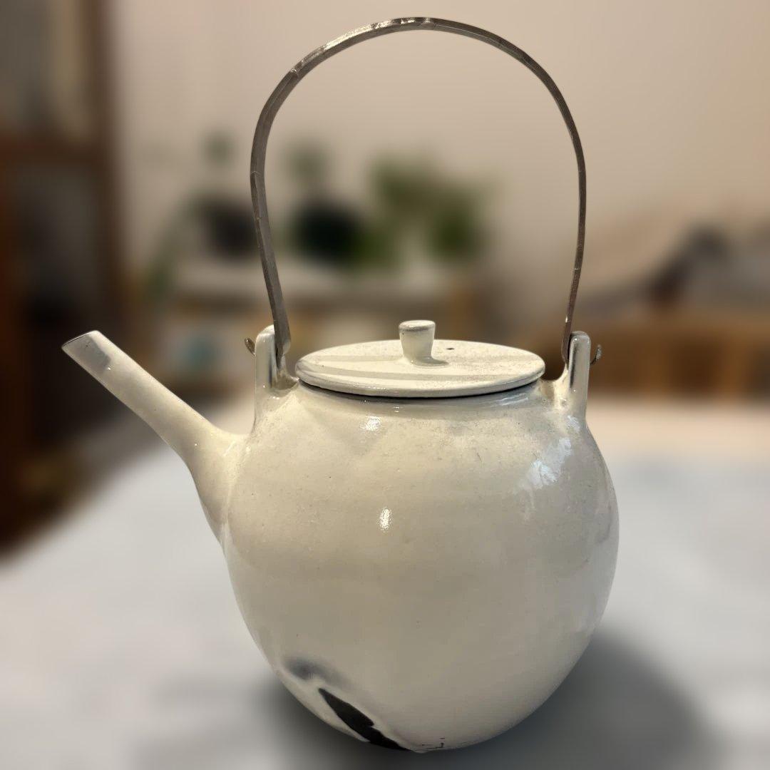 【希少】鈴木環　丸土瓶　急須　白