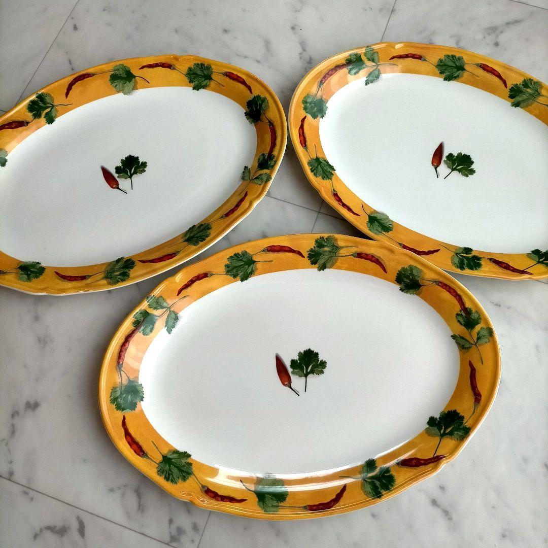 ジアン Gien オーバル プレート 3枚セット