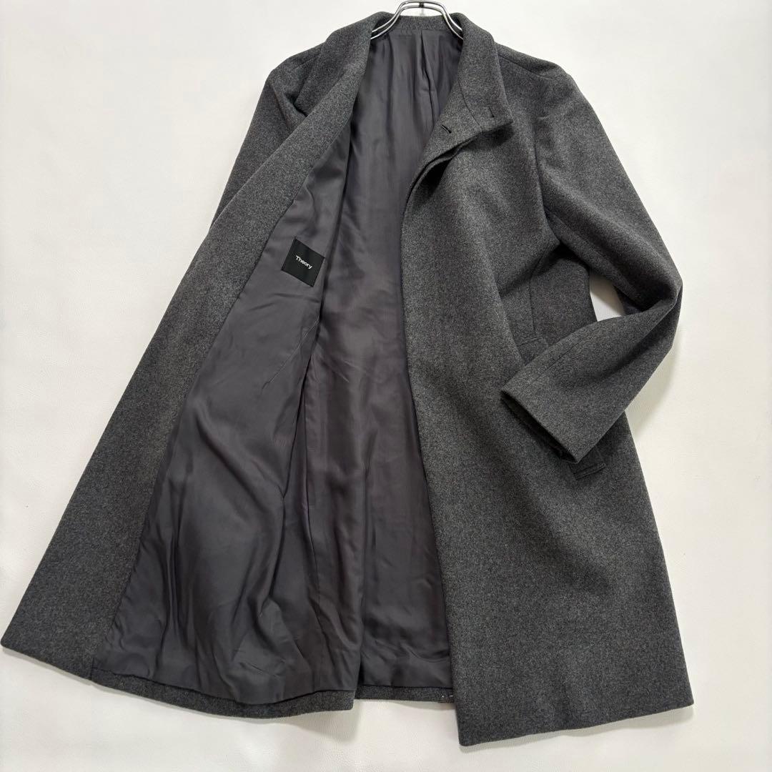 未使用級 現行 セオリー チェスターコート M 比翼 しつけ糸