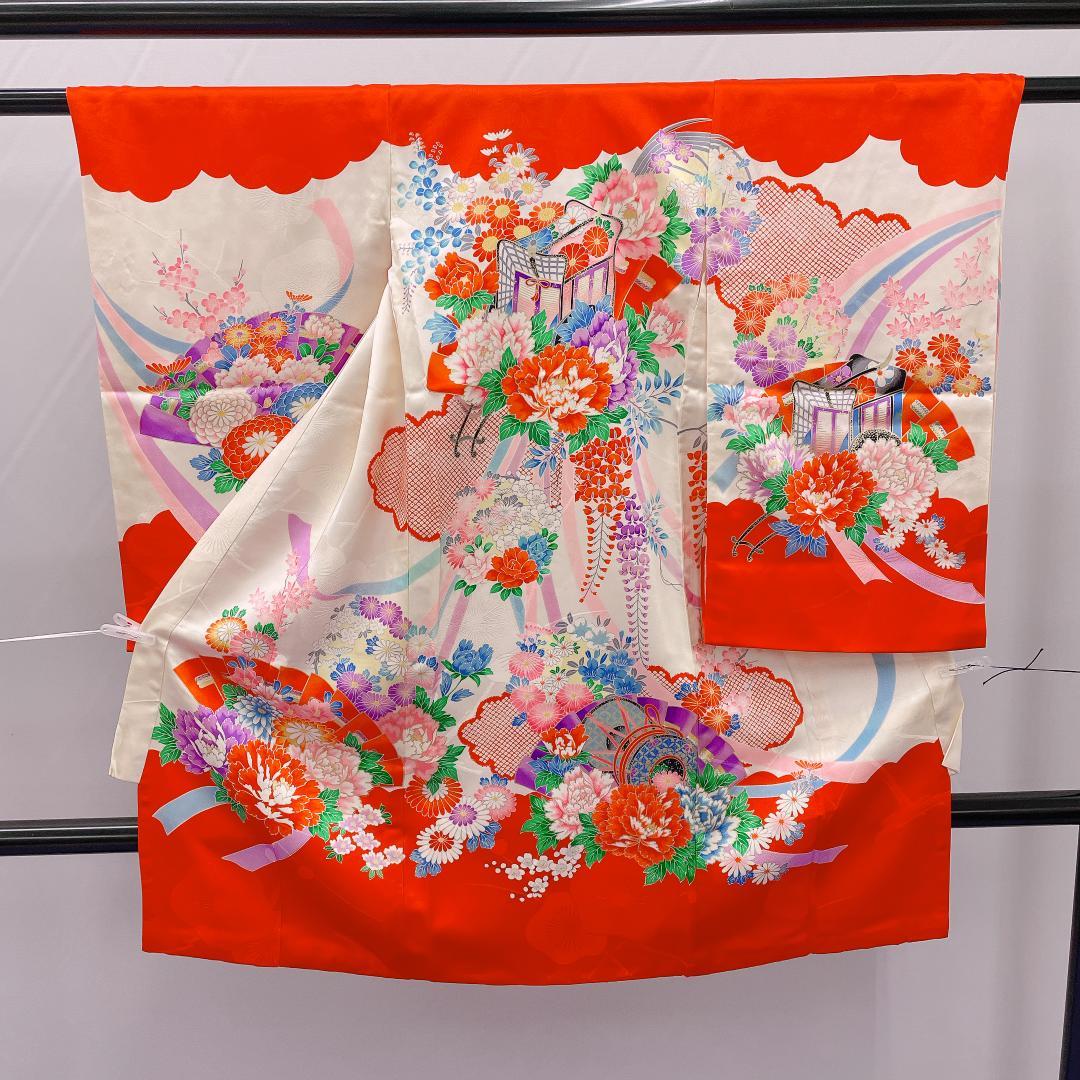 Y★3966★ 子供着物 襦袢付き 一つ身 女の子 七五三 3才 レトロ