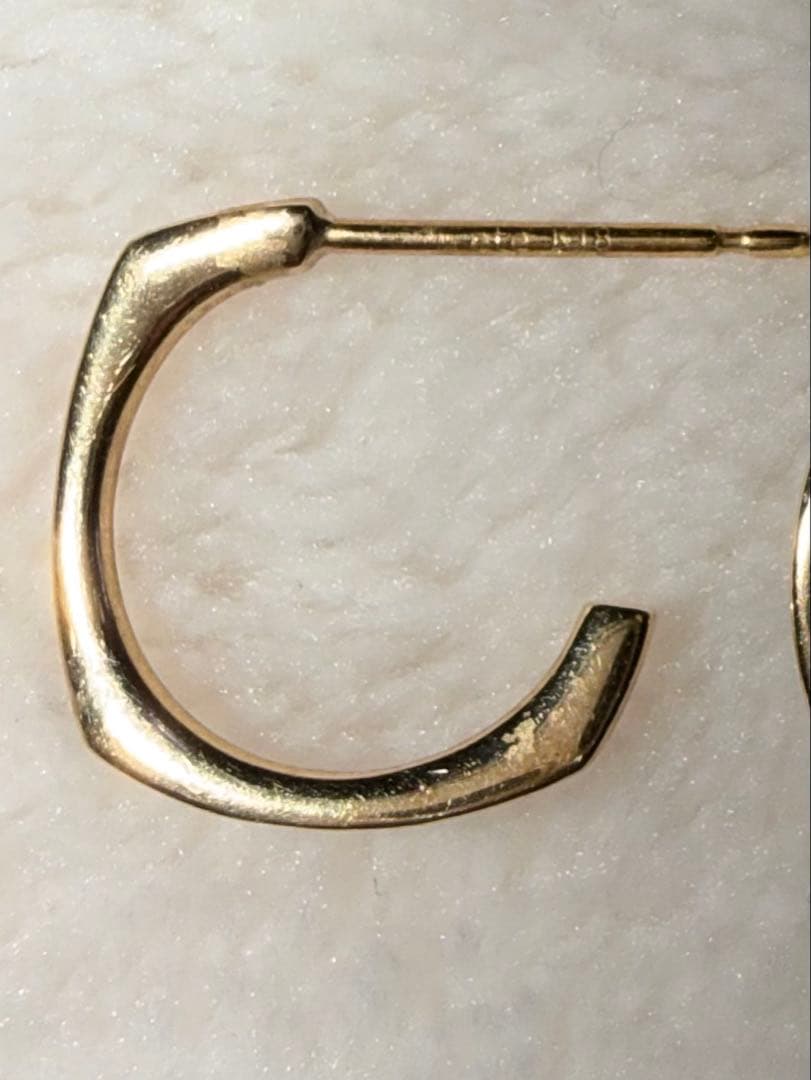 ete k18 ゴールド フープピアス