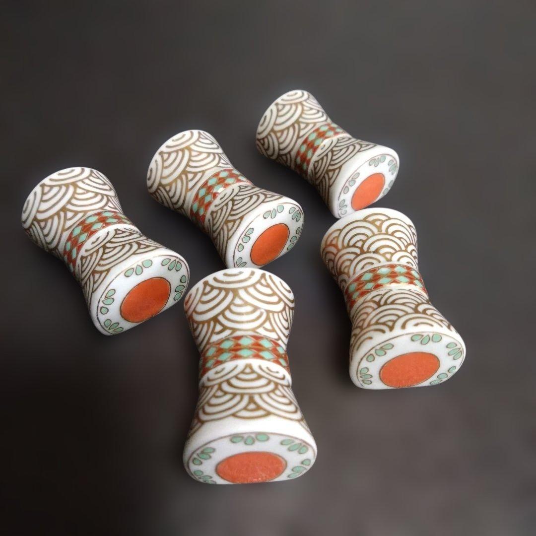 有田焼 幸楽窯 錦鼓 箸置5個　お祝い